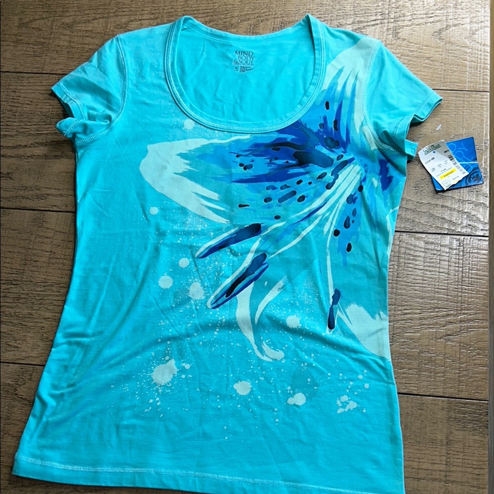 Mind Code Blue Graphic Fitted Tee